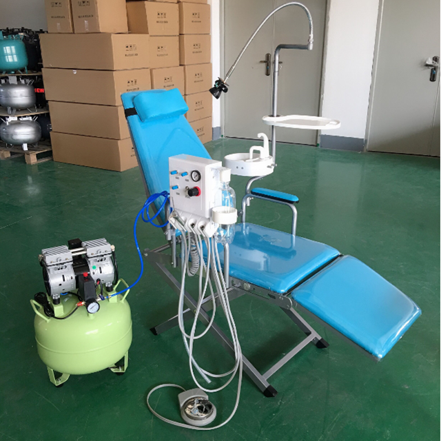 Portable Dental Chair Unit with Compressor وحدة كرسي طب الأسنان المحمولة مع ضاغط