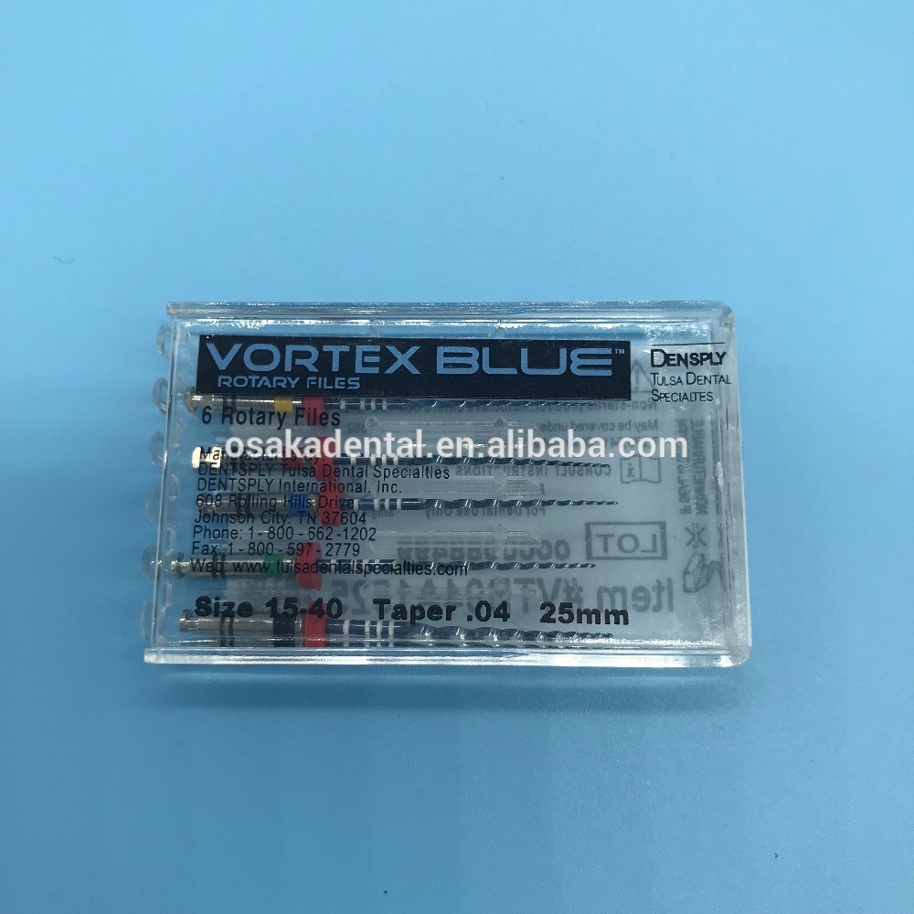 الشركة المصنعة لتوريد الأسنان ملفات الأسنان إندو Dentsply Vortex الأزرق الروتاري الملفات