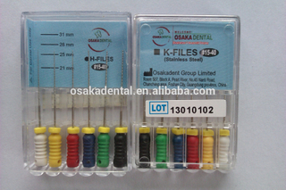 OSAKA DENTAL رخيصة الثمن K ملفات handuse نوعية جيدة ملف قناة الجذر / أداة جراحة الأسنان مع CE