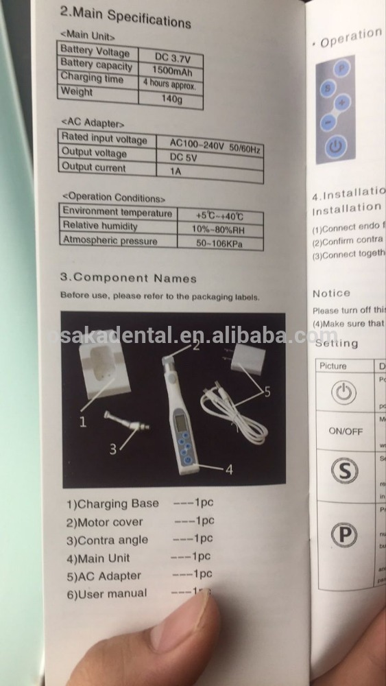 علاج الأسنان Imate اللاسلكي MINI Endo Motor / Root Canal (6 نوع عمل)