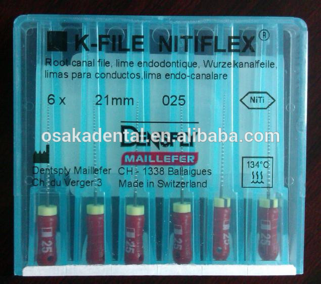 Dentsply K-File NITI FLEX (ذبابة قناة الجذر) / معدات طب الأسنان / الملفات الدوارة لطب الأسنان