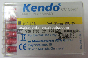 إمدادات الأسنان / ملفات إندو / ملف K ملفات قناة الجذر عالية الجودة / ملفات SS K / ملفات إندو