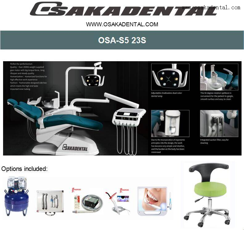 مجموعة وحدة طب الأسنان مع وحدة طب الأسنان الفاخرة ذات الخيار الكامل لعيادة الأسنان OSA-S5 الخيار 22S
