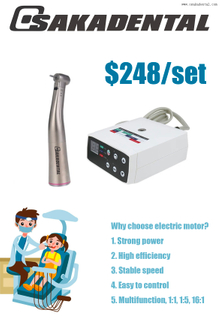 محرك كهربائي بدون فرشاة اقتصادي للأسنان مع قبضة زاوية كونترا حمراء