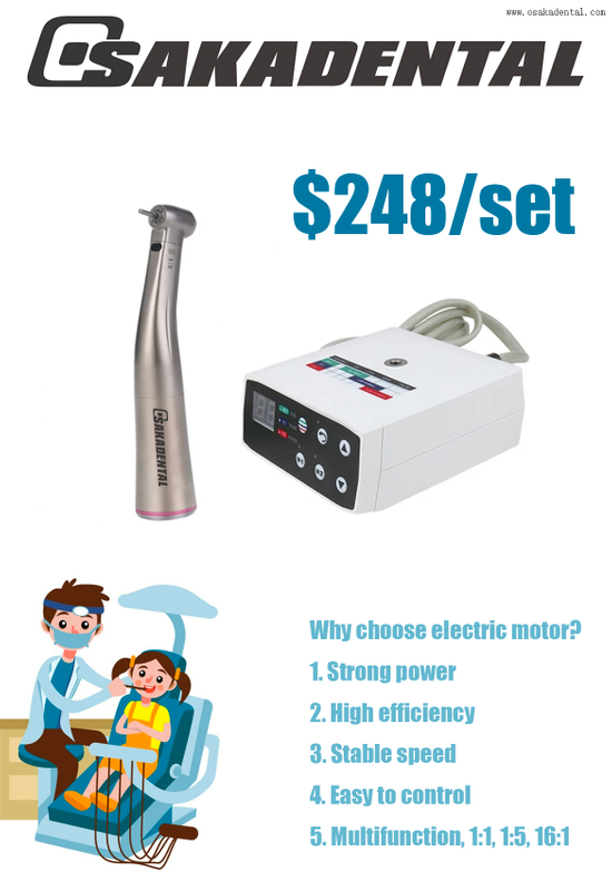 محرك كهربائي بدون فرشاة اقتصادي للأسنان مع قبضة زاوية كونترا حمراء