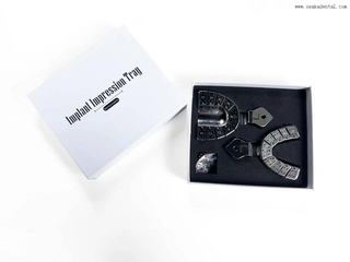 صواني انطباع زراعة الأسنان الاحترافية في صندوق مصنوع من صواني انطباع الأسنان المصنوعة من الفولاذ المقاوم للصدأ عالي الجودة