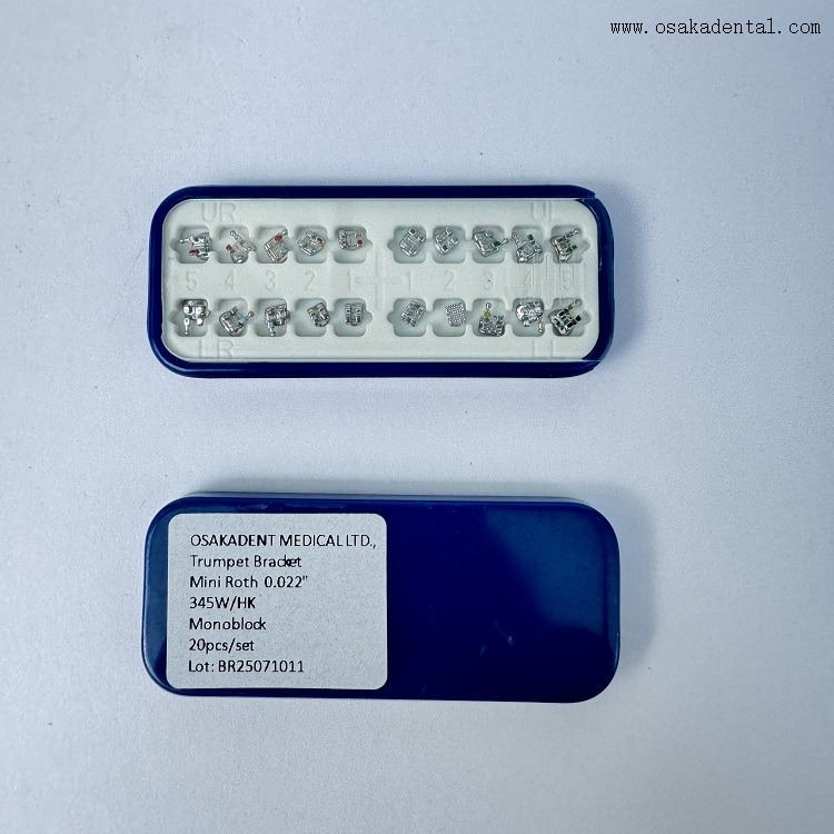 دعامة معدنية أحادية الكتلة لتقويم الأسنان ROTH/MBT صندوق التعبئة