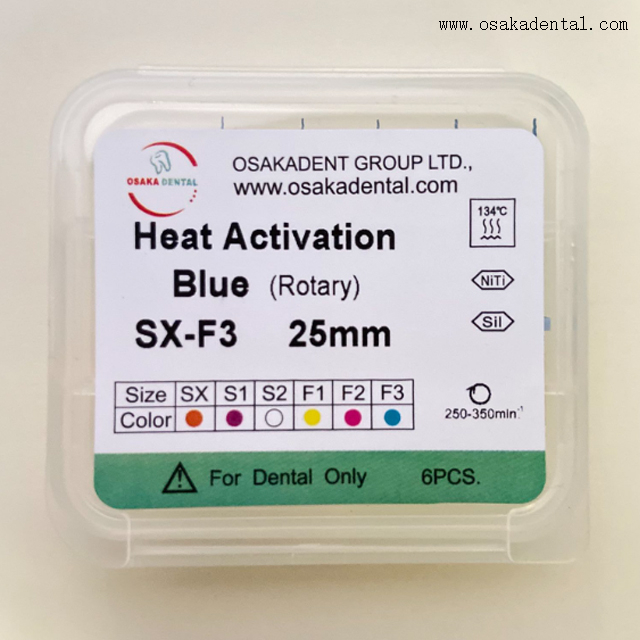 ملفات اللبية الكبيرة المستدقة الزرقاء المنشطة حرارياً لطب الأسنان اللبية