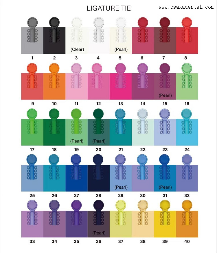 ربطة عنق لتقويم الأسنان مادة غير لاتكس 40 قطعة/الحقيبة OSA-F729-S1
