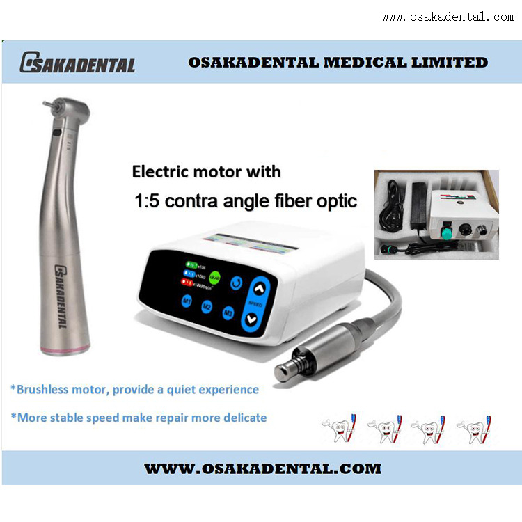 محرك كهربائي للأسنان بدون فرش مع ألياف بصرية بزاوية كونترا 1:5