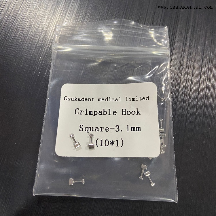 خطاف مجعد لتقويم الأسنان مربع - 3.1 ملم