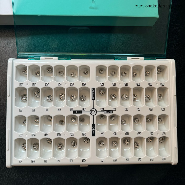 تاج أطفال من الفولاذ المقاوم للصدأ للأسنان 48 قطعة/صندوق