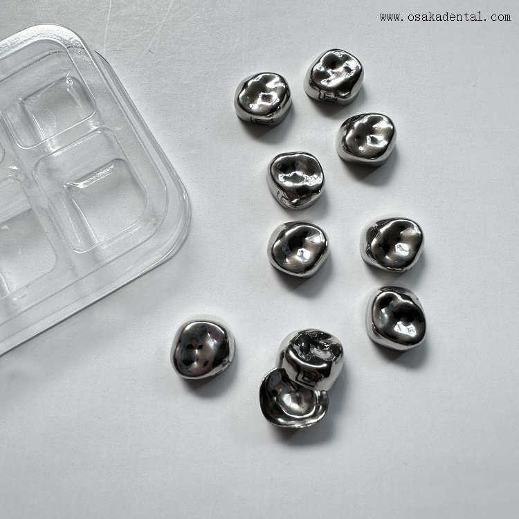 تاج للأطفال من الفولاذ المقاوم للصدأ للأسنان 10 قطعة/الحزمة