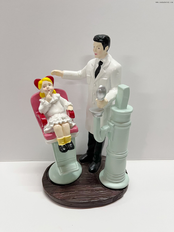 ديكور مكتب الأسنان الجديد طبيب الأسنان وزخرفة تمثال فتاة صغيرة