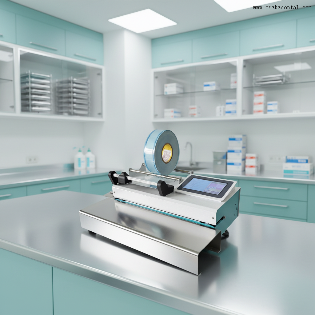 آلة الختم الأوتوماتيكية للأسنان مع وظيفة القطع والطباعة آلة تغليف أكياس تعقيم الأسنان