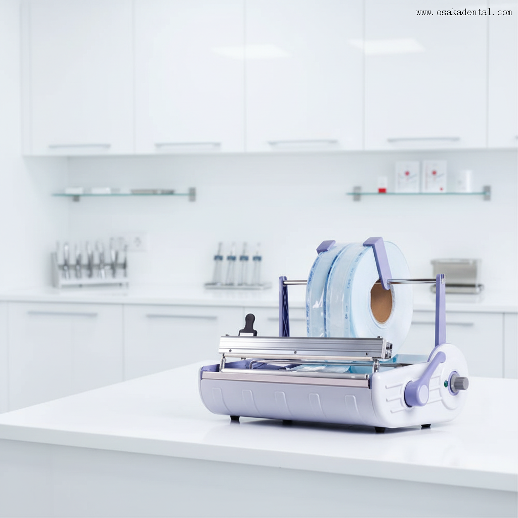 ماكينة ختم الأسنان الأوتوماتيكية للأسنان مع حامل لحقيبة التعقيم وأكياس التعقيم