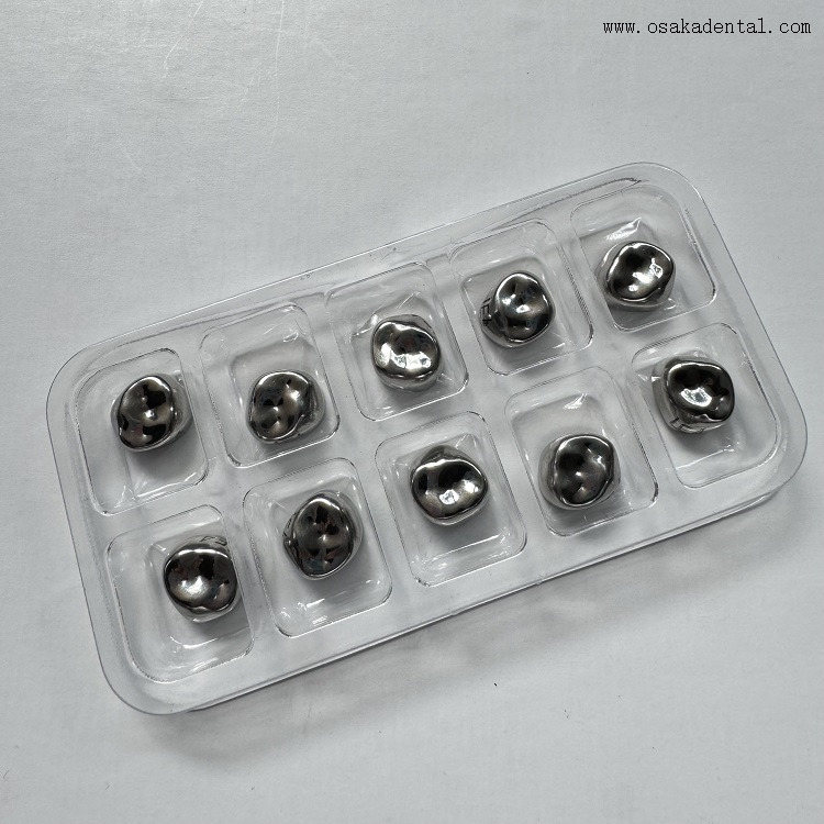 تاج للأطفال من الفولاذ المقاوم للصدأ للأسنان 10 قطعة/الحزمة