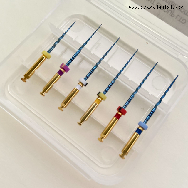 ملفات اللبية الكبيرة المستدقة الزرقاء المنشطة حرارياً لطب الأسنان اللبية