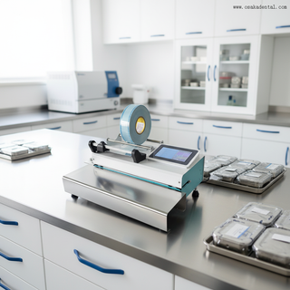 آلة الختم الأوتوماتيكية للأسنان مع وظيفة القطع والطباعة آلة تغليف أكياس تعقيم الأسنان