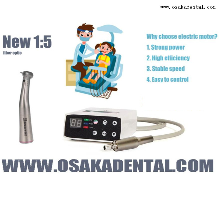 محرك كهربائي للأسنان بدون فرش مع ألياف بصرية بزاوية كونترا جديدة بنسبة 1:5