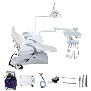 وحدة كرسي طب الأسنان البيضاء المحترفة مع مجموعة كاملة