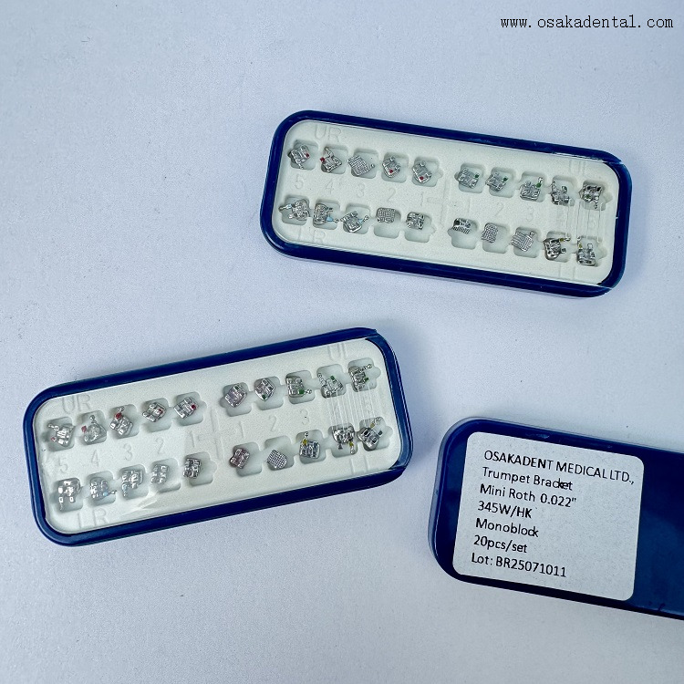 دعامة معدنية أحادية الكتلة لتقويم الأسنان ROTH/MBT صندوق التعبئة