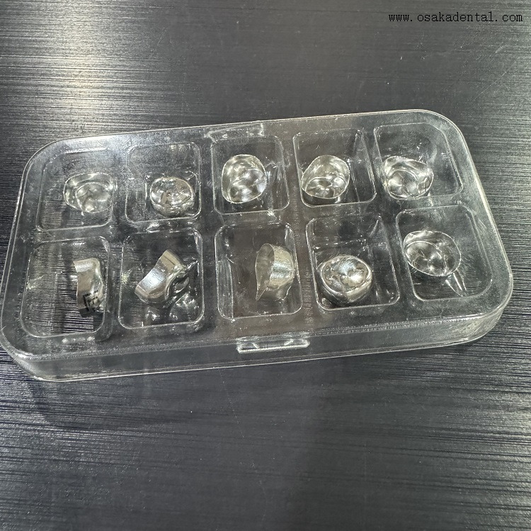 تاج للأطفال من الفولاذ المقاوم للصدأ للأسنان 10 قطعة/الحزمة