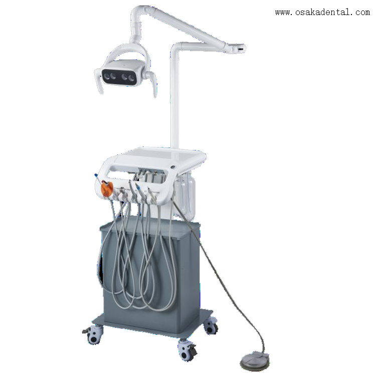 وحدة طب الأسنان المحمولة مع ضاغط ومع 4 لمبات LED