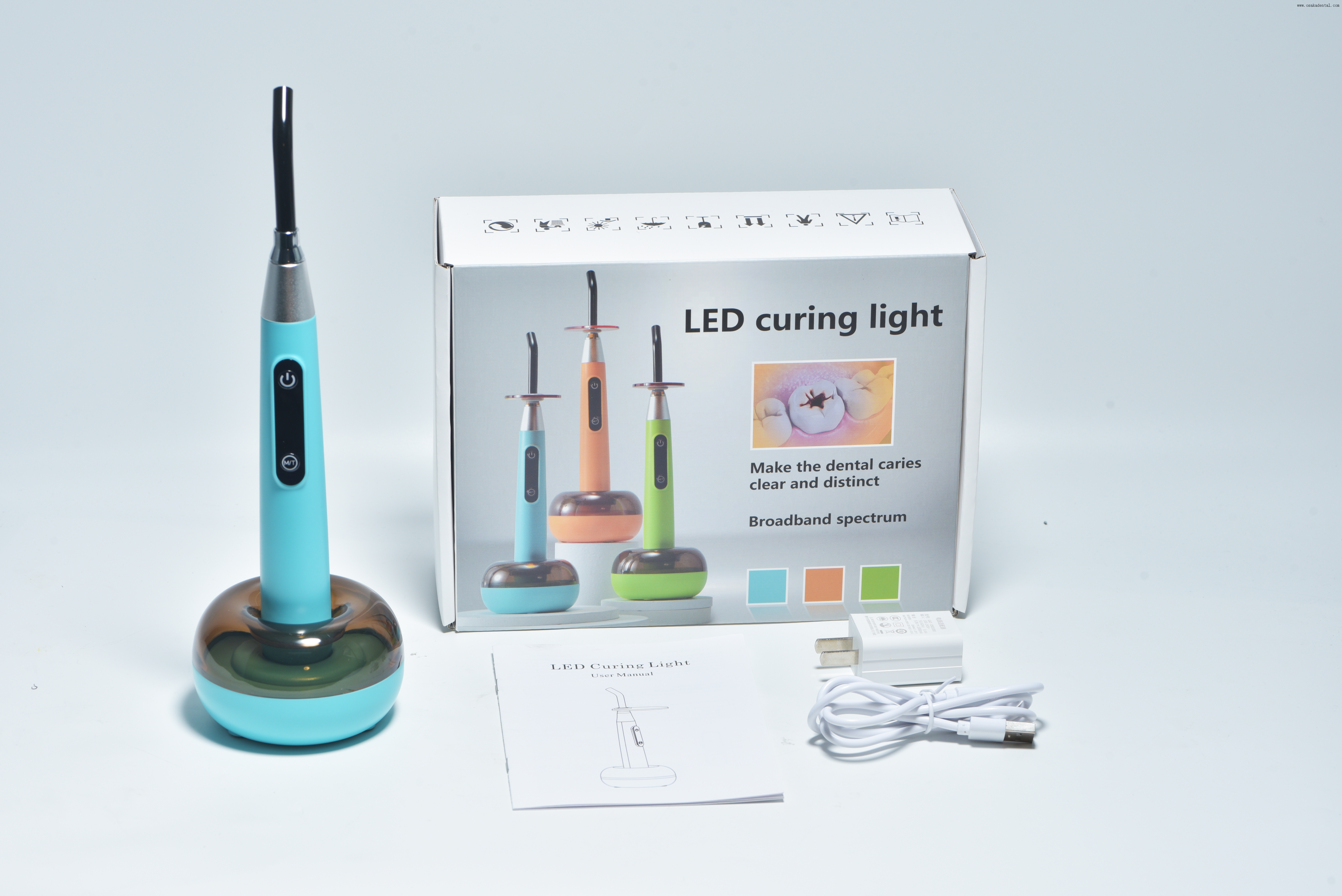 ضوء علاج الأسنان بألوان قوس قزح الملونة مع وظيفة الكشف عن التسوس