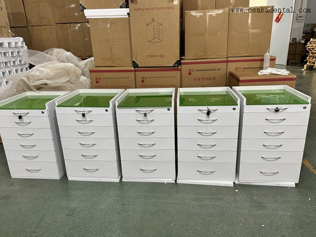 عربة أدوات الأسنان المتنقلة 5 أدراج مع قفل OSA-T5