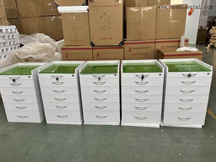 عربة أدوات الأسنان المتنقلة 5 أدراج مع قفل OSA-T5