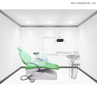كرسي طب الأسنان مع ضاغط الهواء وقطب الأسنان ومقاس LED بلون أخضر لطيف