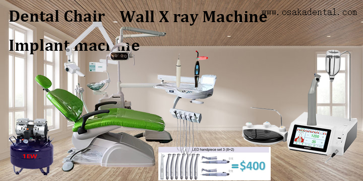 كرسي طبيب أسنان مع قبضة أسنان عالية السرعة وقبضة أسنان منخفضة السرعة وآلة زرع الأسنان