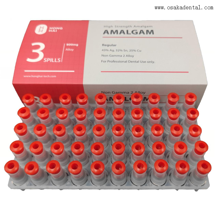 Ag 43% اللون الأحمر الأسنان ملغم سبيكة كبسولة 800 ملغ انسكاب3