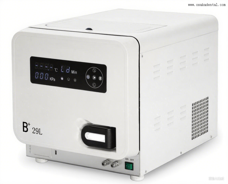 خزان مياه مفتوح من الفئة B الأوروبية، شاشة رقمية، جهاز تعقيم للأسنان سعة 29 لترًا لوحدة طب الأسنان مع مضخة Thomas Vaccum