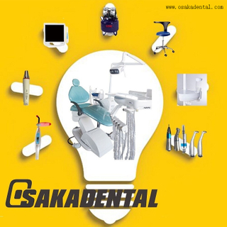 كرسي طب الأسنان مع مصباح LED / ضاغط الهواء / القشارة / قبضة / علاج ضوء / كاميرا شفهية + مراقب OSA-1-LED