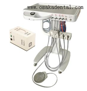 عربة أدوات طب الأسنان المتنقلة مع الضاغط عربة حماية الأسنان لوحدة طب الأسنان مع ضاغط