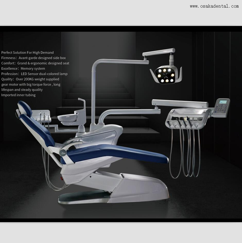كرسي أسنان بإضاءة LED بتصميم جديد مع قاعدة معدنية عالية الجودة OSA-S2