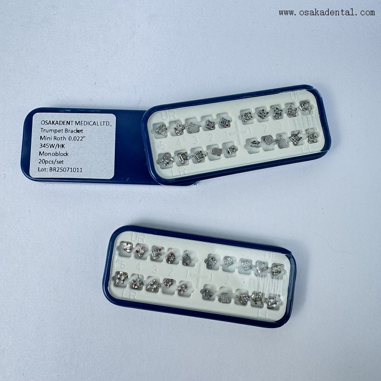 دعامة معدنية أحادية الكتلة لتقويم الأسنان ROTH/MBT صندوق التعبئة