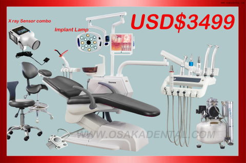 كرسي أسنان مصنوع من جلد البولي يوريثان عالي الظهر مع تقنية الزر المستجيب