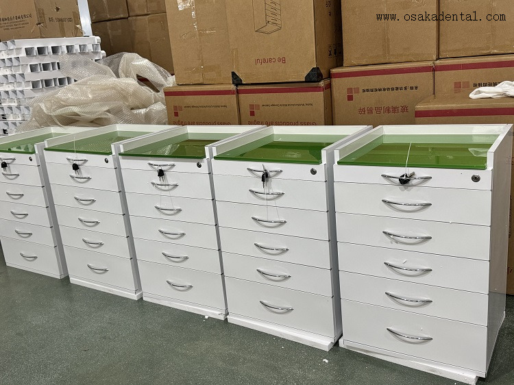 عربة أدوات الأسنان المتنقلة 5 أدراج مع قفل OSA-T5