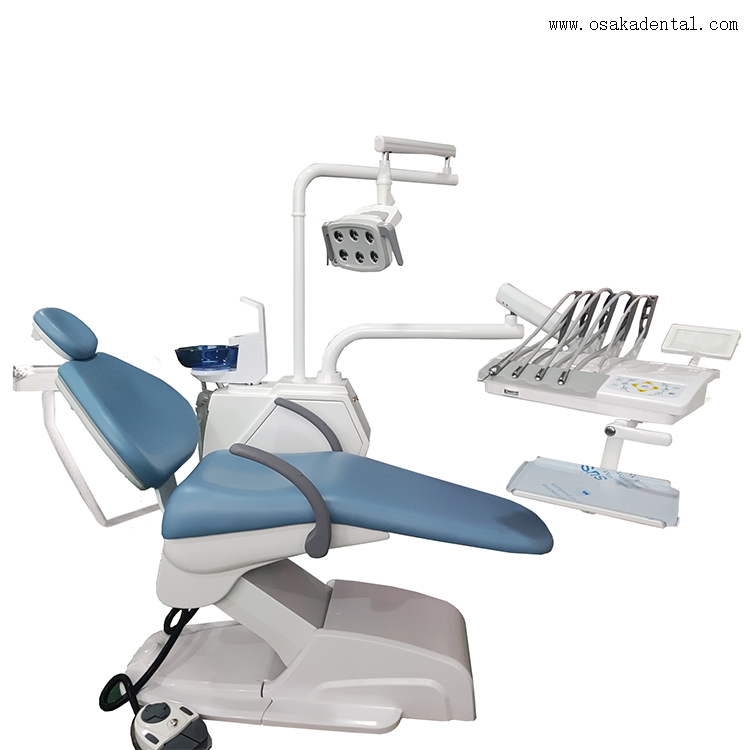 كرسي طبيب أسنان عالي الجودة مع مقعد طبيب أسنان مع ضوء علاجي وقبضة أسنان