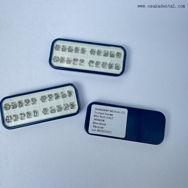 دعامة معدنية أحادية الكتلة لتقويم الأسنان ROTH/MBT صندوق التعبئة