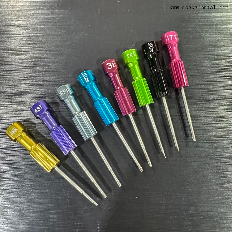 مفكات زراعة الأسنان الملونة