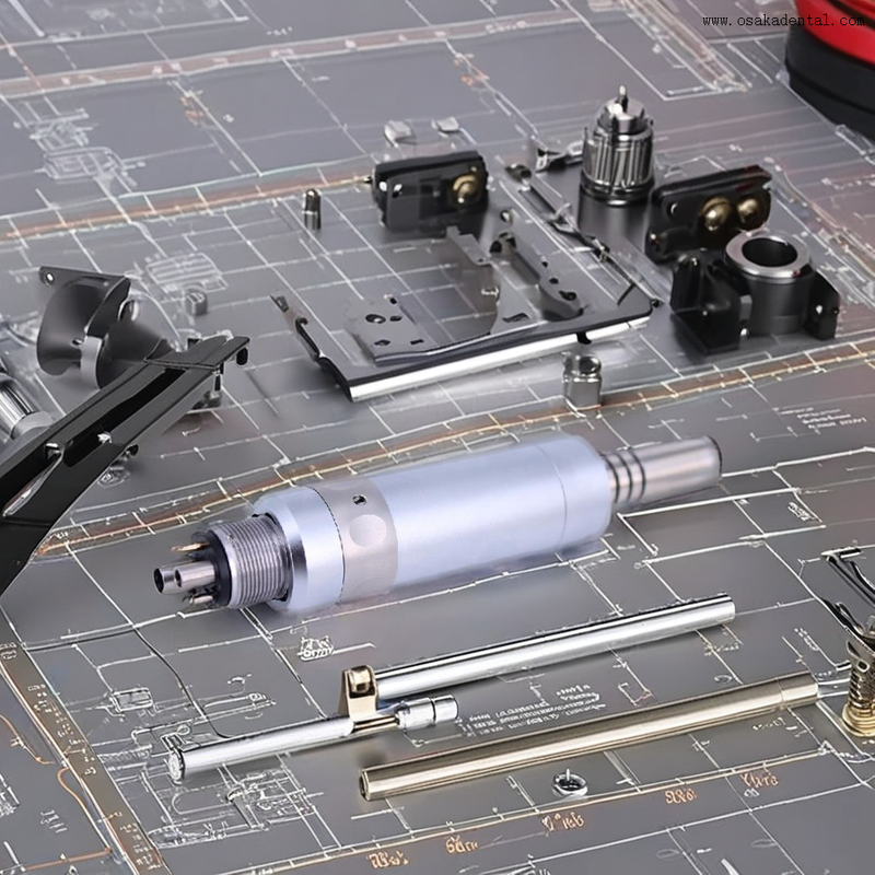 محرك هواء للأسنان مزود بالألياف الضوئية 6 فتحات