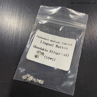 زر تقويم الأسنان اللغوي قابل للربط بيضاوي الشكل