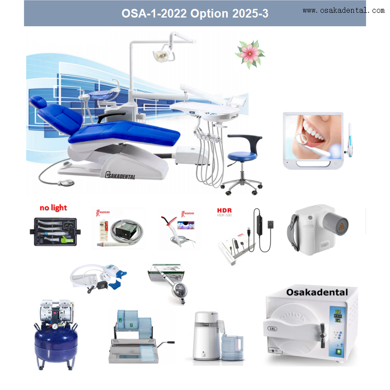 مجموعة كاملة من وحدة طب الأسنان الاقتصادية مع 12 خيارًا، الكل في مجموعة الخيار 2025-3