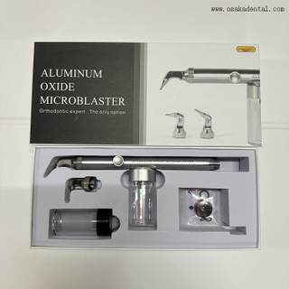 أداة كشط هواء أكسيد الألومنيوم للأسنان بمقبض نحاسي، فوهة فولاذية التنغستن، مع فوهتين، مع تبريد بالماء OSA-F298-A8