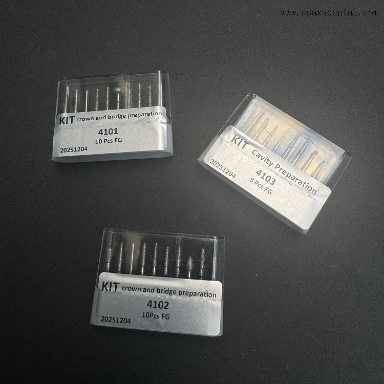 مجموعات طب الأسنان FG Diamond Bur للتاج والجسر. لـ OSA-4101-4102-4103 الأمامي