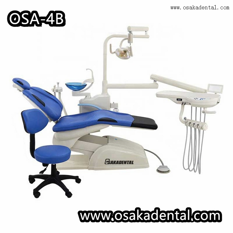 كرسي طب الأسنان باللون الأصفر مع قشارة بالموجات فوق الصوتية